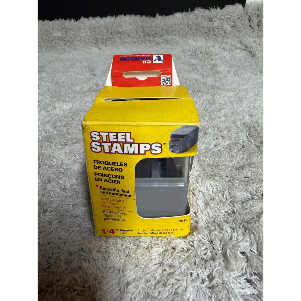 CH Hanson 20685 Steel Number Stamp Set 1/4 Inch 9 Piece Metal Punch Made USA